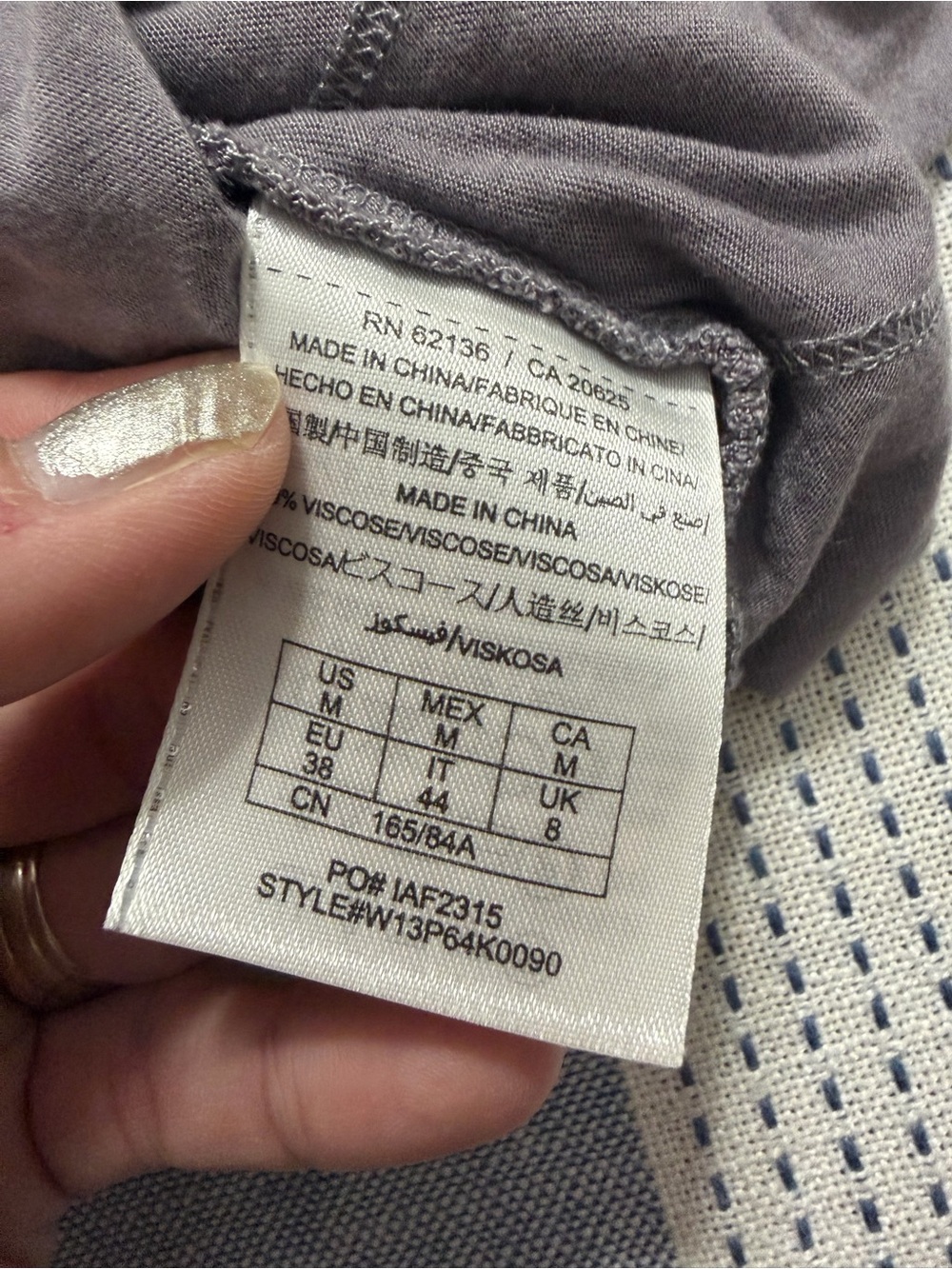 GUESS Georgina Ruffle Top- Gray-Lavender - Picture 8 of 9